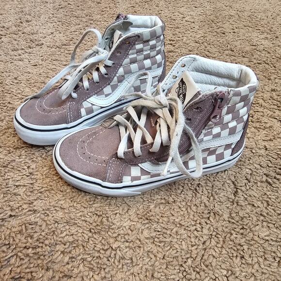 Vans Sneakers Youth High Top Shoes Kids Size 13 Checkered Red White 508357 GUC - Picture 3 of 10